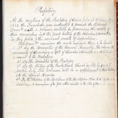 Minutes of a 1883 Presbytery Assembly Meeting