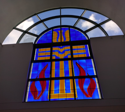 A window in the Presbyterian Center