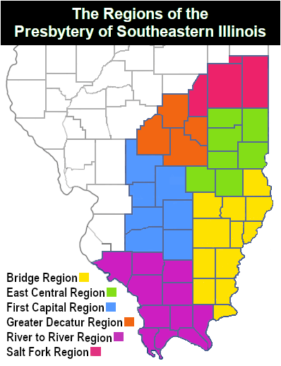 Regions of the Presbytery of Southeastern Illinois